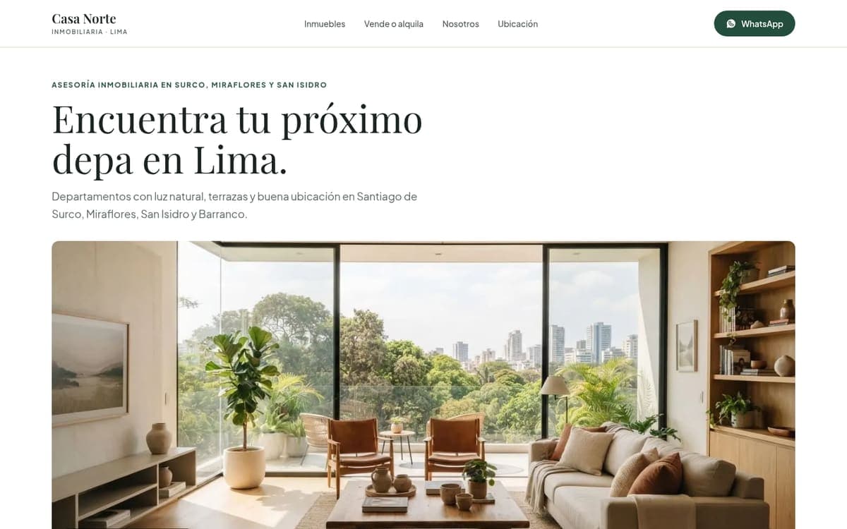 Diseño de ejemplo "Casa Norte" en una laptop